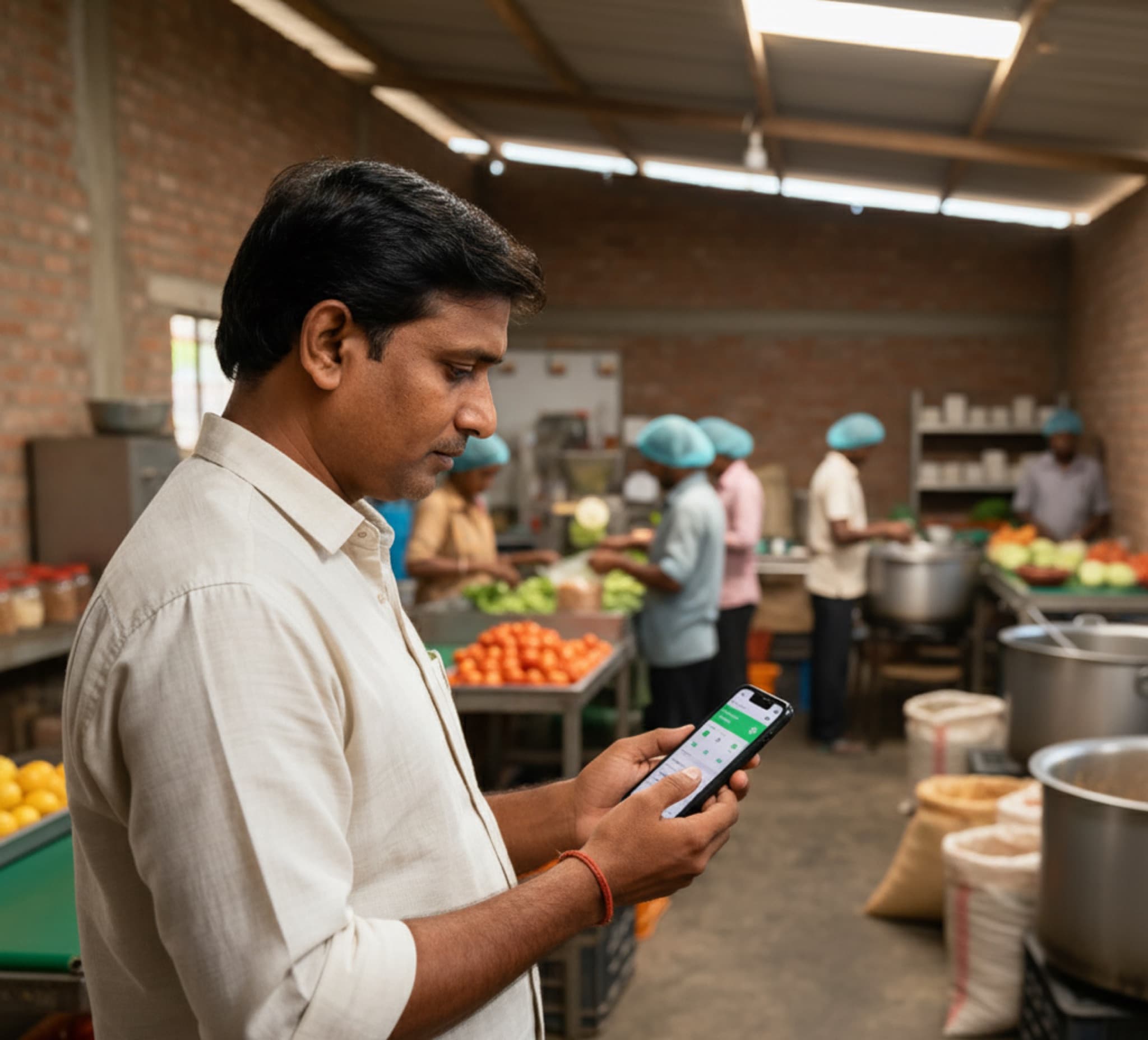 Small businessman using BeeStock app for stock management