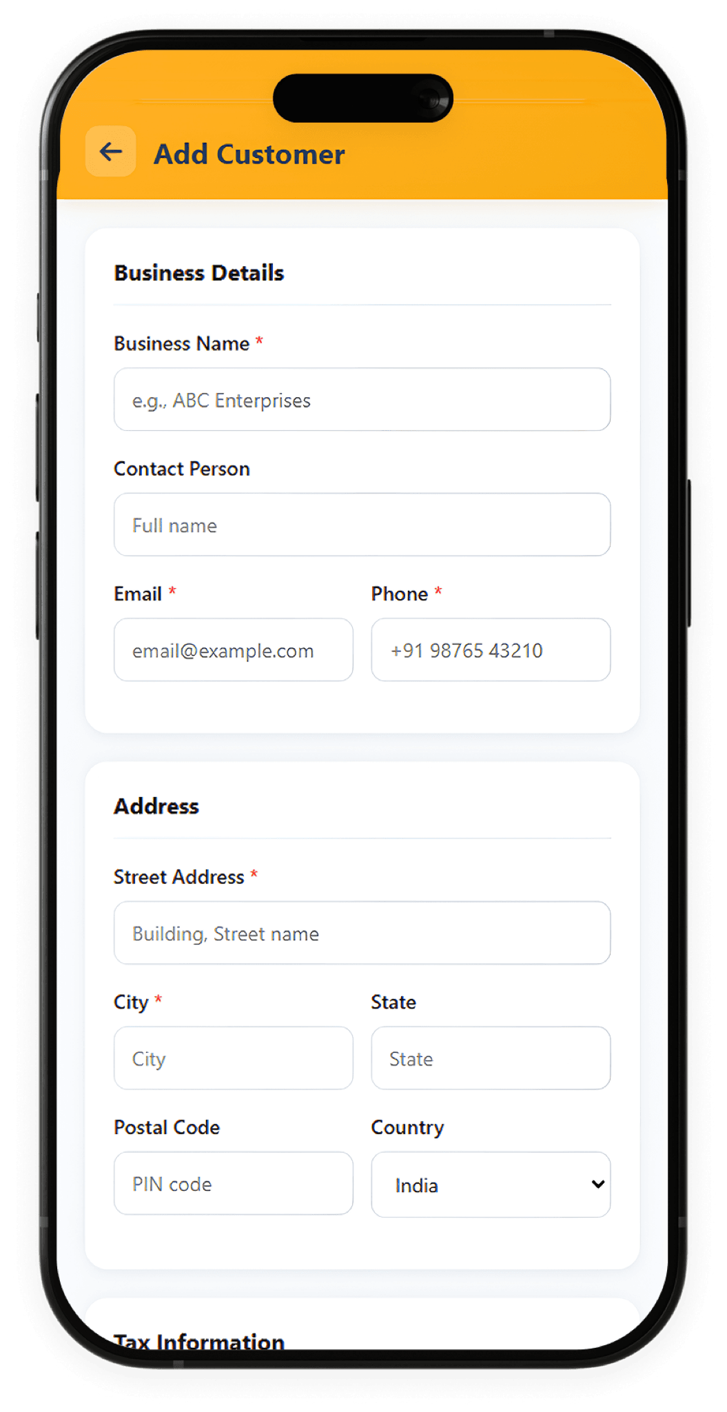 BeeStock app screenshot - addcustomer